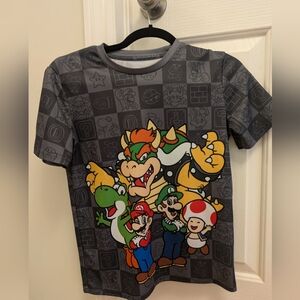 🦋5/25$ Nintendo Kids Super Mario Character Tee - Gray with Multicolor Graphic